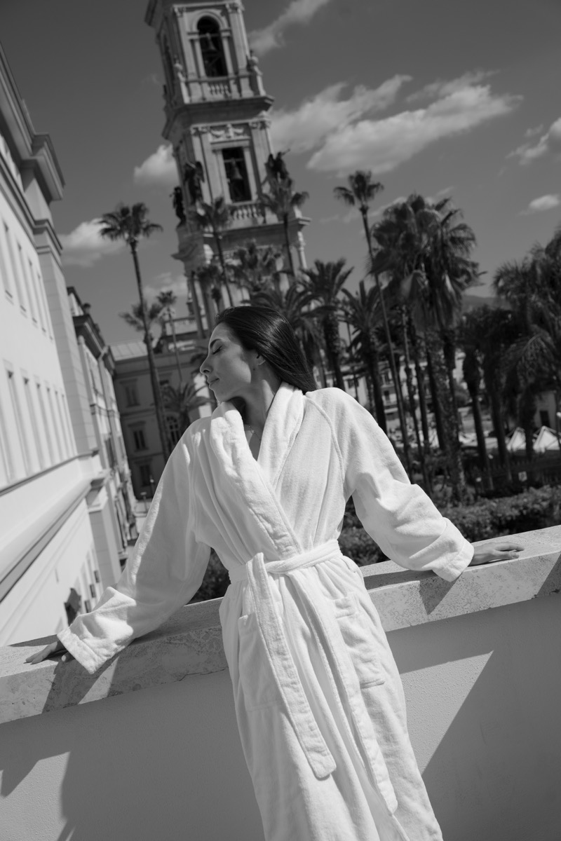 Robes on a balcony